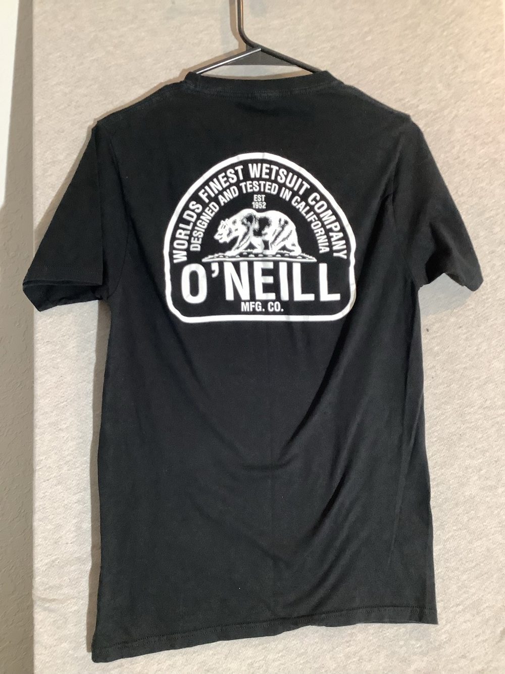 O'Neill Black Short-Sleeve Tee with White Logo Back Stamp